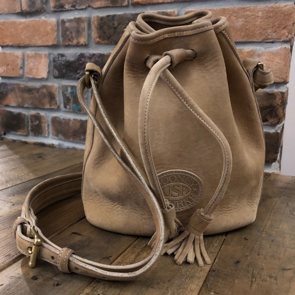 Dooney & Bourke Tan Suede Bucket Bag